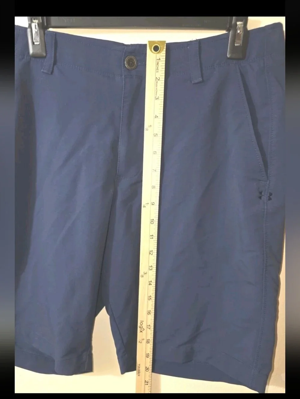 Under Armour Men's Dark Navy Flat-Front Performance Shorts Golf Size 34 Comfort